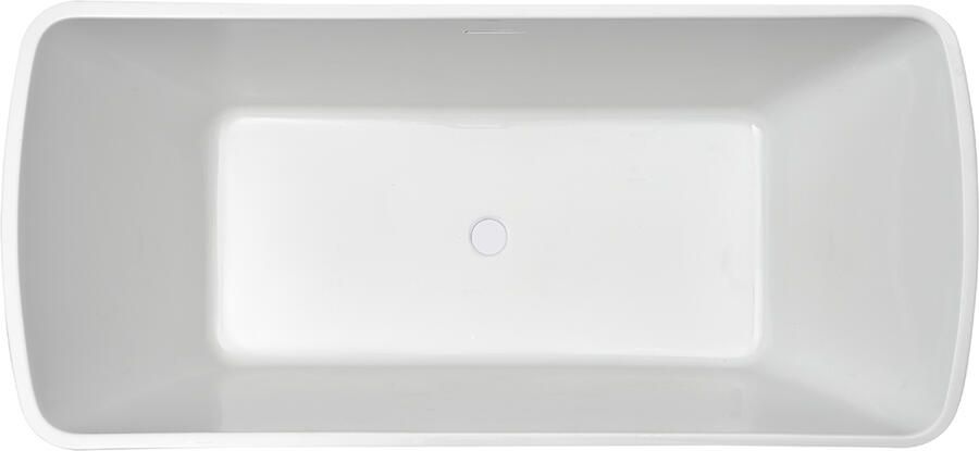 Wiesbaden Ligbad Vrijstaand Larx Rechthoek 78x170x59cm Glasvezelversterkt Hoogwaardig Acryl Glans Wit met Badwaste en Overloop - Foto 6