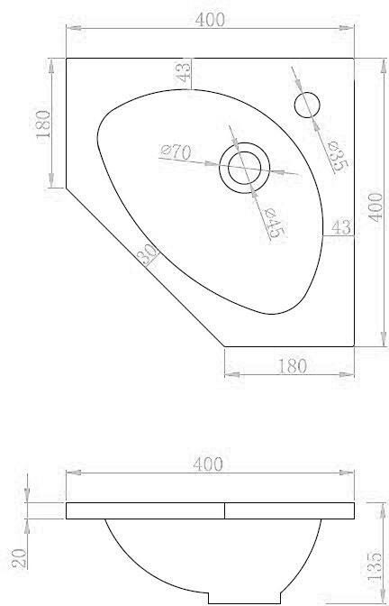 Wiesbaden Lena hoek-fonteinkast– Glans wit–Inclusief kunstmarmeren wastafel en spiegelkast – Softclose-40x40 cm - Foto 7