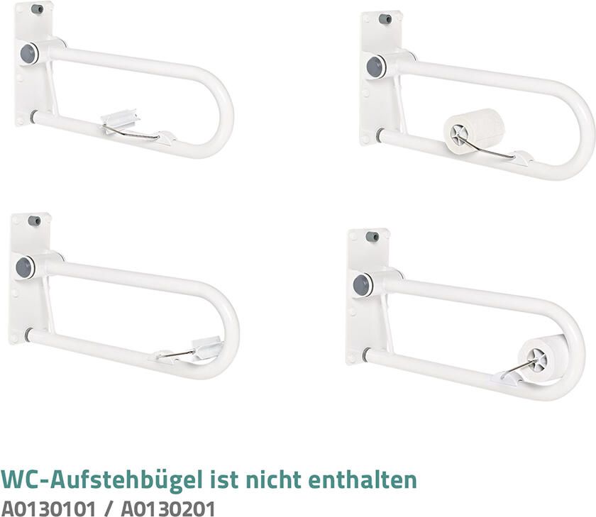 Wiesbaden Toiletrolhouder Voor Toiletbeugel Ridder Leo Wit - Foto 3