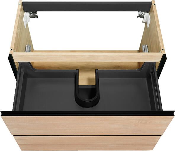 Wiesbaden Badkamermeubel Onderkast Lotus 100x58x45.2cm MDF Naturel Eik Mat Zwart Softclose Greeploos - Foto 3