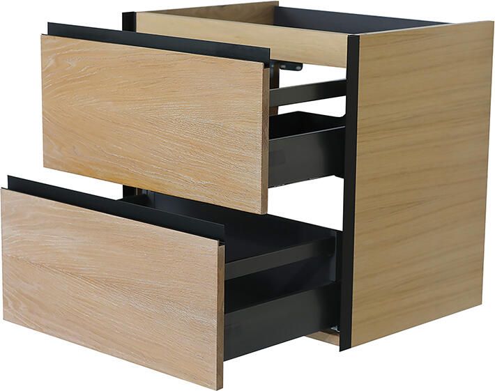 Wiesbaden Badkamermeubel Onderkast Lotus 80x58x45.2cm MDF Naturel Eik Mat Zwart Softclose Greeploos - Foto 7