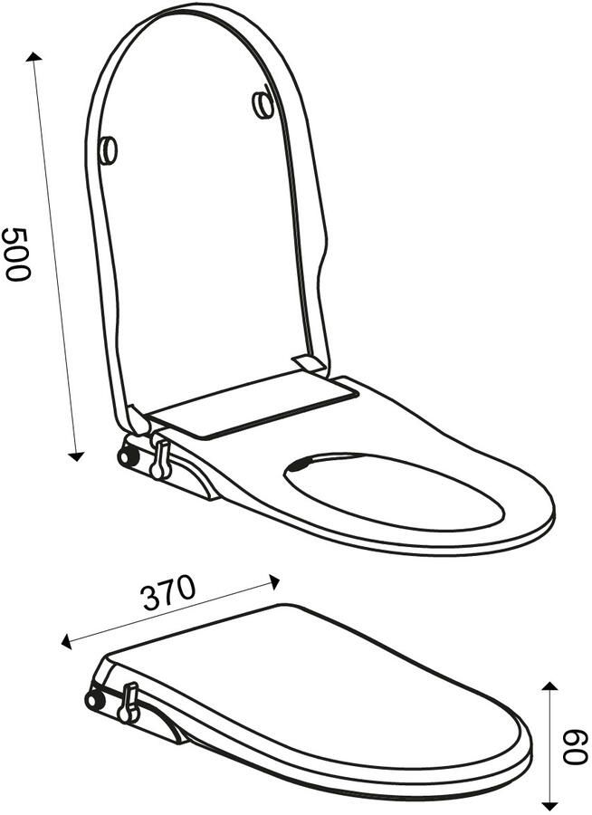 Wiesbaden Xellanz Wiesbaden Luxe toiletzitting stroomloos wit met twee sproeiers - Foto 2
