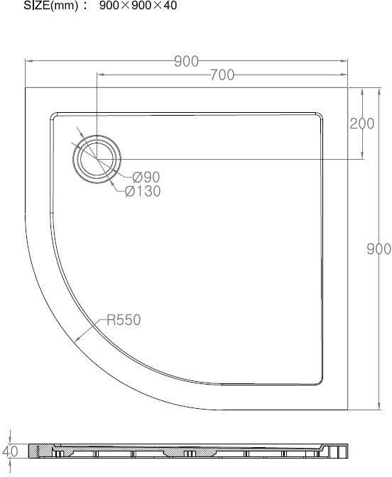 Xellanz Douchebak SMC | 90x90x4 cm | SMC | Excl.Afvoer | Kwartrond | Wit glans - Foto 5