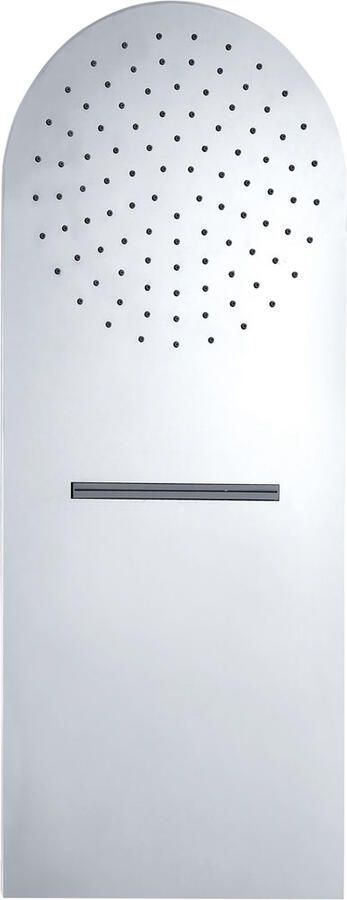 Wiesbaden Hoofddouche Wall | 60x25 cm | Met waterval | Rechthoek | Chroom - Foto 3
