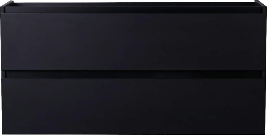 Wiesbaden Badkamermeubel Onderkast Marmaris Hangend 120x46x58cm MDF Mat Zwart Gelakt Softclose Greeploos 1 Uitsparing - Foto 4