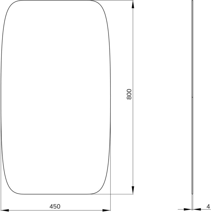 Xellanz Mini rechthoekige spiegel zonder lijst 80 x 45 cm - Foto 3