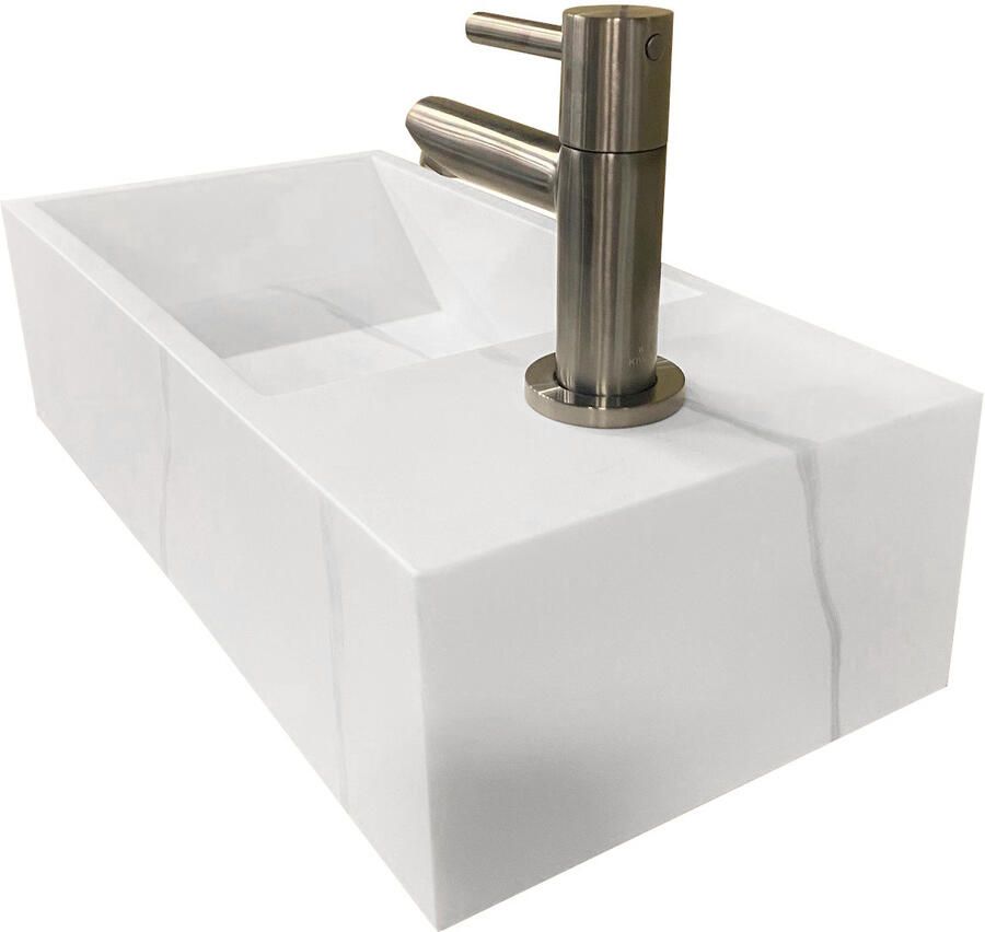 Wiesbaden Noble fontein rechts Solid surface 36 x 18 x 10 cm marmer wit 36.4087 - Foto 2