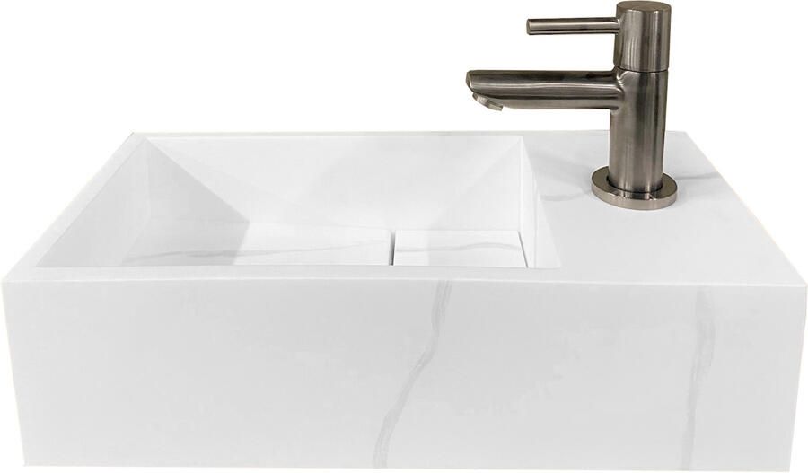 Wiesbaden Noble fontein rechts Solid surface 36 x 18 x 10 cm marmer wit 36.4087 - Foto 6