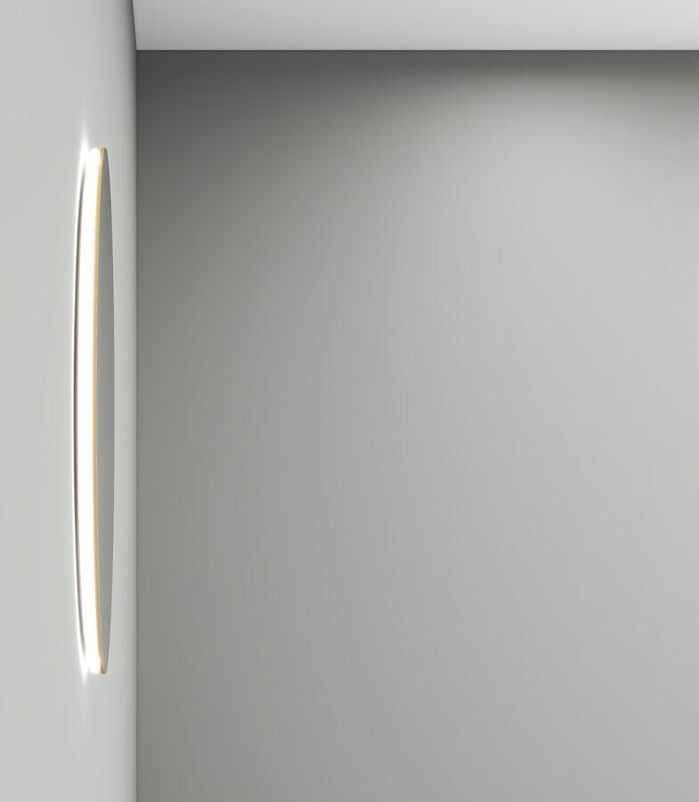 Wiesbaden Badkamerspiegel Novi Rond 80x80cm Geborsteld Messing Geintrigeerde LED Verlichting Touch Schakelaar Dimbaar - Foto 2