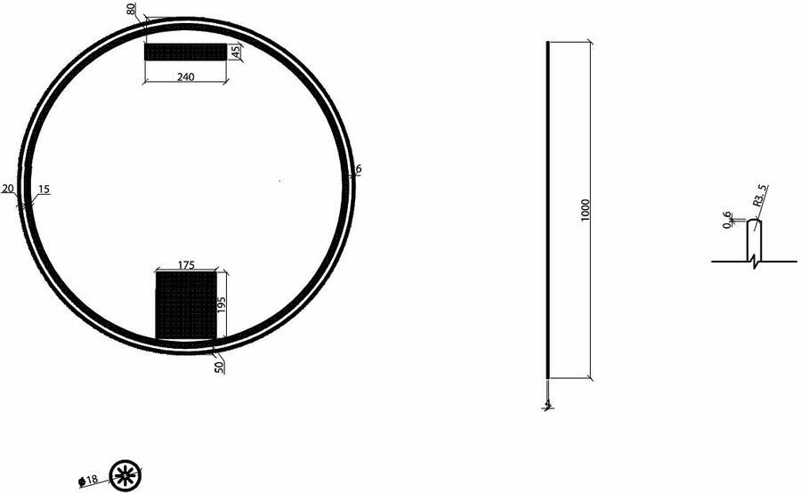 Wiesbaden Badkamerspiegel Novi Rond 100x100cm Geborsteld Messing Geintrigeerde LED Verlichting Touch Schakelaar Dimbaar - Foto 6