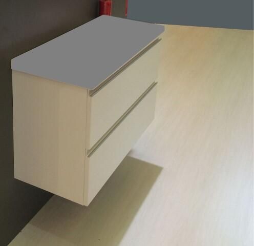 Wiesbaden Badkamermeubel Onderkast Luxa Hangend 100x50x35cm MDF Hoogglans Wit Softclose Greeploos - Foto 6