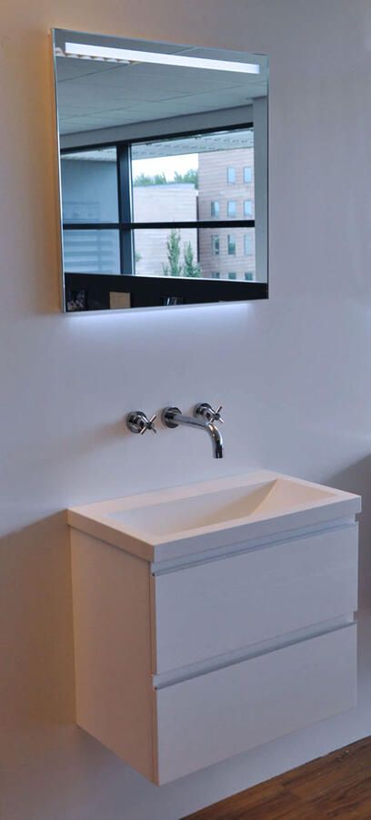 Wiesbaden Badkamermeubel Onderkast Luxa Hangend 60x50x35cm MDF Hoogglans Wit Softclose Greeploos - Foto 5