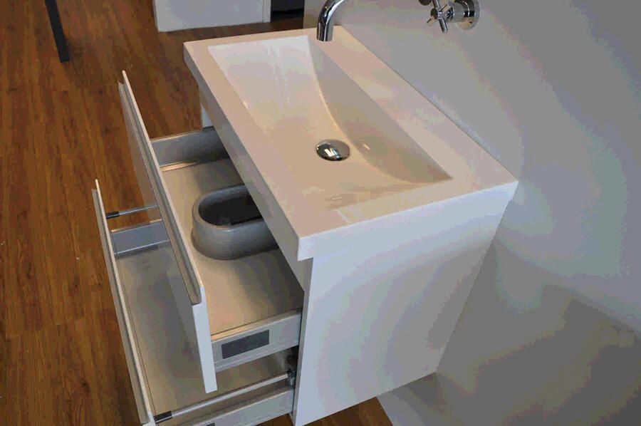 Wiesbaden Badkamermeubel Onderkast Luxa Hangend 60x50x35cm MDF Hoogglans Wit Softclose Greeploos - Foto 3