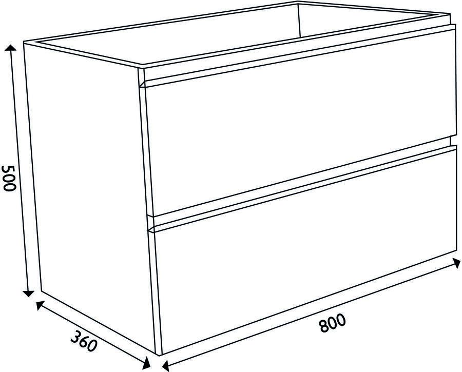 Wiesbaden Badkamermeubel Onderkast Luxa Hangend 80x50x35cm MDF Hoogglans Grijs Softclose Greeploos - Foto 3
