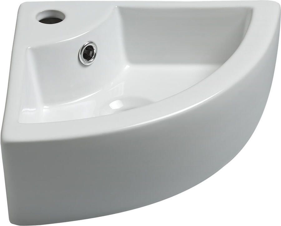 Xellanz Fontein Pallas Kwartrond Hoek 44 5x32 5x13cm Keramiek Glans Wit met Overloop