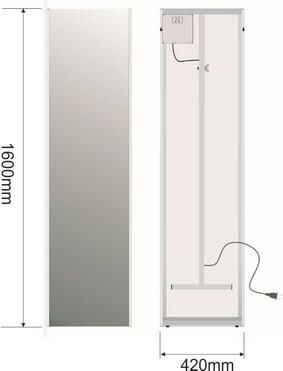 Wiesbaden Passpiegel Duo 160x42cm Geintegreerde LED Verlichting Lichtschakelaar met Wegklapbare Vloersteun - Foto 5