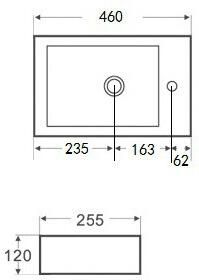 Wiesbaden Fontein Rhea | 45x26x12 cm | Keramiek | Rechts montage | 1 kraangat | Rechthoek | Wit glans - Foto 4