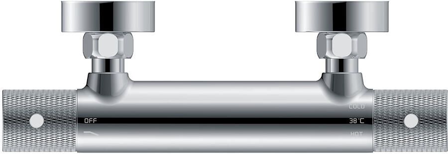 Wiesbaden Ribbd thermostatische douchemengkraan hartafstand 15 cm chroom 29.5350 - Foto 3