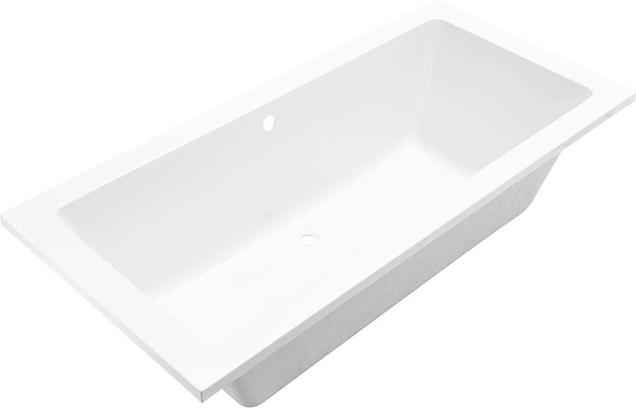 Xellanz Ligbad Inbouw Santino Rechthoek 1-2 Persoons Duobad 90x190x49cm Acryl Badkuip Glans Wit - Foto 4