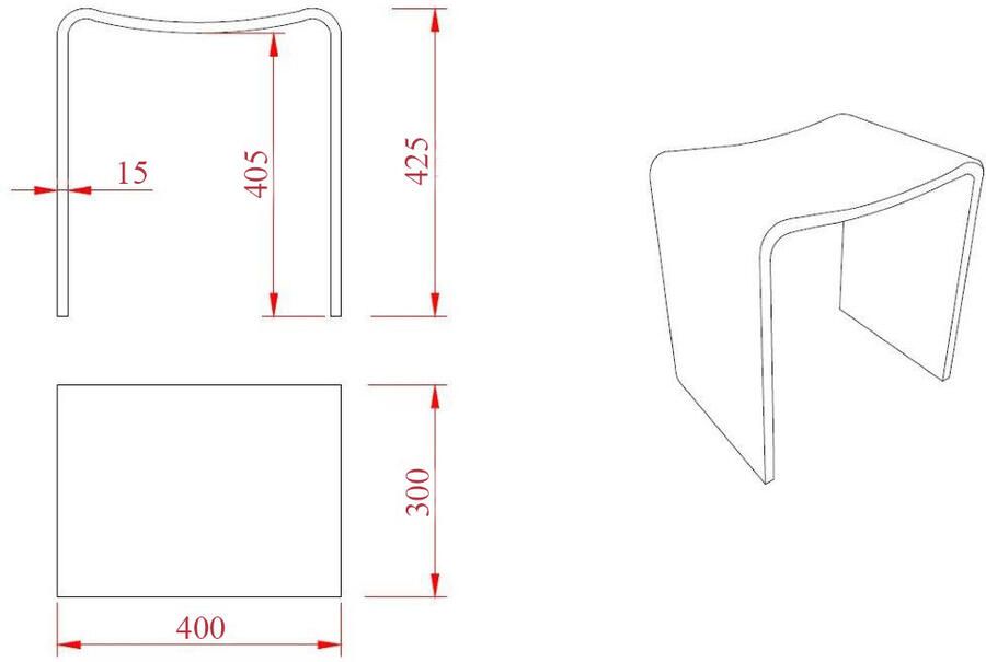 Wiesbaden Solid Surface Douchezitje 40x30x42.5 cm Wit Mat Solid Surface - Foto 2