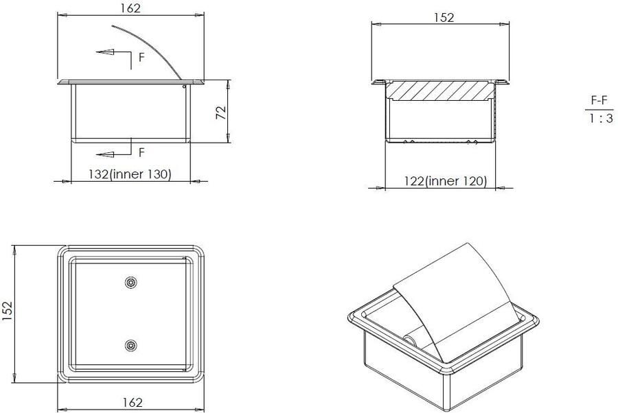 Wiesbaden enkele inbouw toiletrolhouder inclusief klep 304 RVS - Foto 2