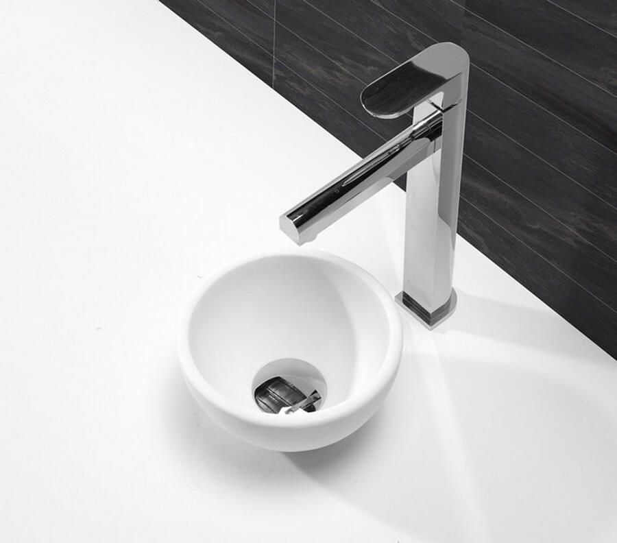 Wiesbaden Waskom Tessa | 20 cm | Solid surface | Vrijstaand | Rond | Wit mat - Foto 3