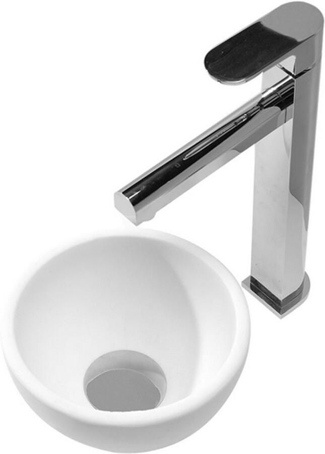 Wiesbaden Waskom Tessa | 20 cm | Solid surface | Vrijstaand | Rond | Wit mat - Foto 6