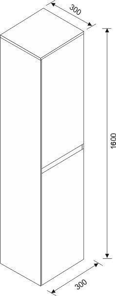 Xellanz Badkamerkast Tigris Hangend MDF Hoogglans Wit 30x160x30cm Softclose Greeploos