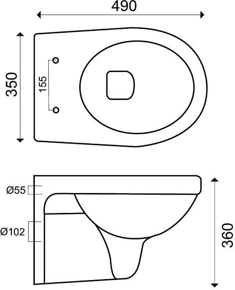 Xellanz Trevi wandcloset verkort Kiwa met Menir toiletzitting softclose en quick release glans wit 32.3484 - Foto 7