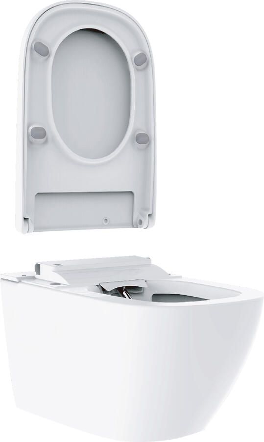 Xellanz Toiletpot Hangend Vesta-Eco Wandcloset Keramiek Wit Rimless Diepspoel Douchewc met Softclose Toiletzitting - Foto 6