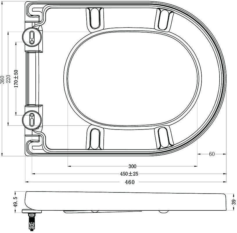 Wiesbaden Toiletbril Vesta Softclose en Quickrelease Toiletzitting Wit t.b.v. Wandcloset 52 cm - Foto 2