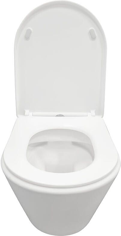 Wiesbaden Vesta wandcloset rimless met Shade slim toiletzitting softclose en quick release mat wit 32.6012 - Foto 6