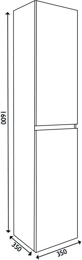 Wiesbaden Badkamerkast Vision Hangend 35x160x35cm MDF Hoogglans Grijs Softclose Greeploos - Foto 4