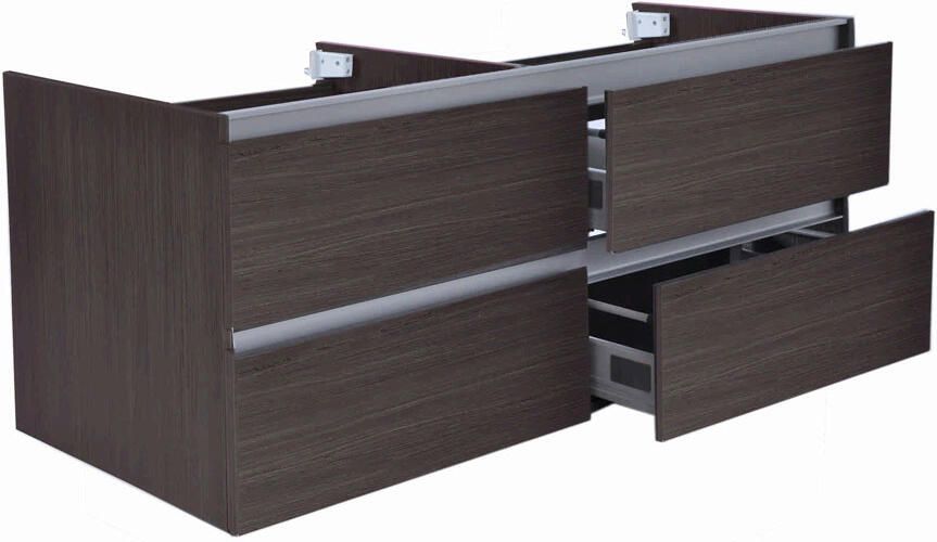 Wiesbaden Badkamermeubel Onderkast Vision Hangend 120x50x47cm MDF Houtnerf Grijs Softclose Greeploos - Foto 6
