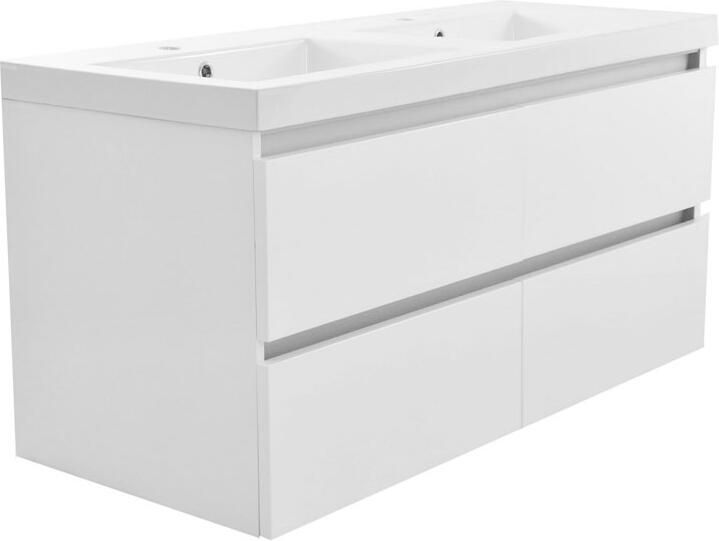 Wiesbaden Badkamermeubel Onderkast Vision Hangend 120x50x47cm MDF Hoogglans Wit Softclose Greeploos - Foto 4