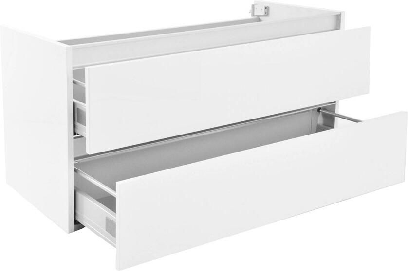 Wiesbaden Badkamermeubel Onderkast Vision Hangend 100x50x46cm MDF Hoogglans Wit Softclose Greeploos - Foto 5