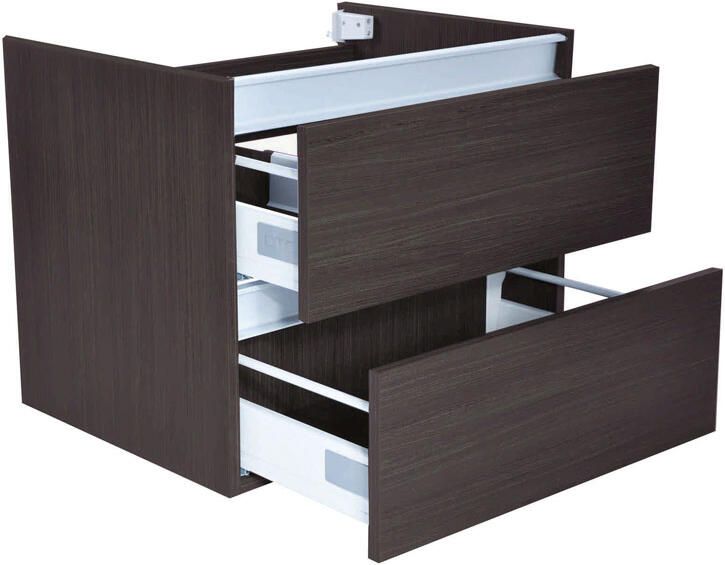 Wiesbaden Badkamermeubel Onderkast Vision Hangend 60x50x47cm MDF Houtnerf Grijs Softclose Greeploos - Foto 4