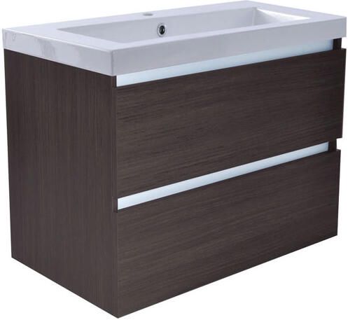 Wiesbaden Badkamermeubel Onderkast Vision Hangend 60x50x47cm MDF Houtnerf Grijs Softclose Greeploos - Foto 3