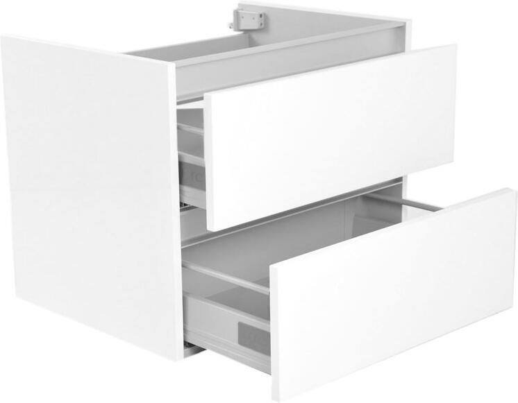 Wiesbaden Badkamermeubel Onderkast Vision Hangend 80x50x47cm MDF Hoogglans Wit Softclose Greeploos - Foto 3
