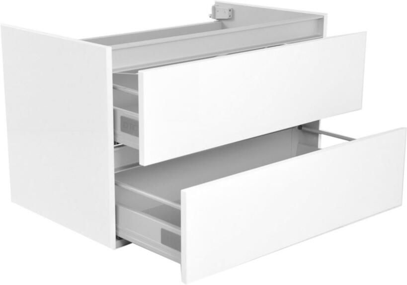 Wiesbaden Badkamermeubel Onderkast Vision Hangend 80x50x47cm MDF Hoogglans Wit Softclose Greeploos - Foto 6