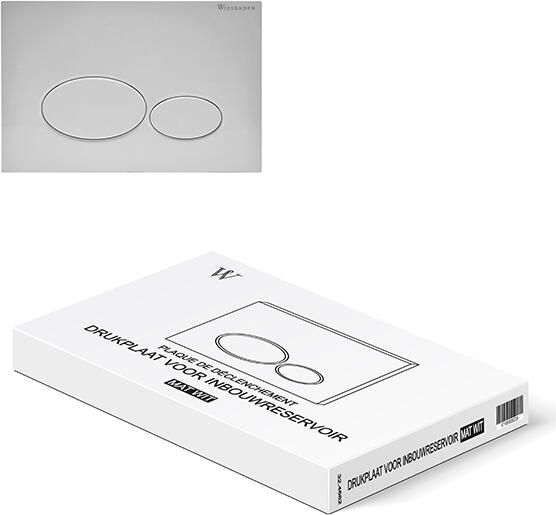 Wiesbaden Bedienpaneel X32 | Dualflush | Voor inbouwreservoir | 2 knops | Kunststof | Wit mat - Foto 4