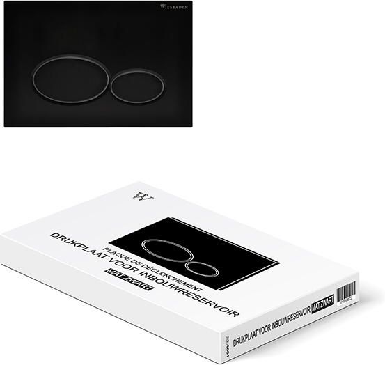 Wiesbaden Bedienpaneel X32 | Dualflush | Voor inbouwreservoir | 2 knops | Kunststof | Zwart mat - Foto 5