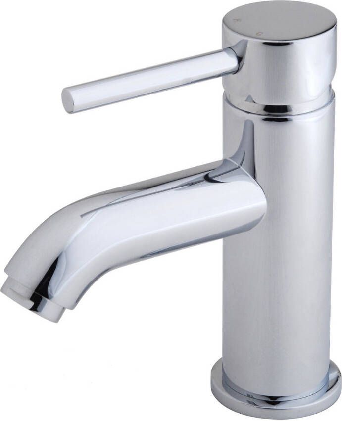 Wiesbaden Wastafelkraan Cadans Kiwa Opbouw Laag Mengkraan Rond Chroom 1 Greeps met Waste - Foto 2