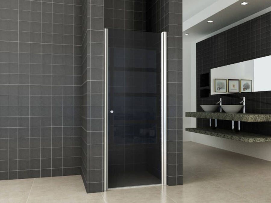 Wiesbaden Douchecabine met Deur 8 mm en Vaste wand 10 mm NANO Rookglas Nisdeur Met Profiel Rookglas 60x202 cm 8 mm Nano Coating - Foto 5