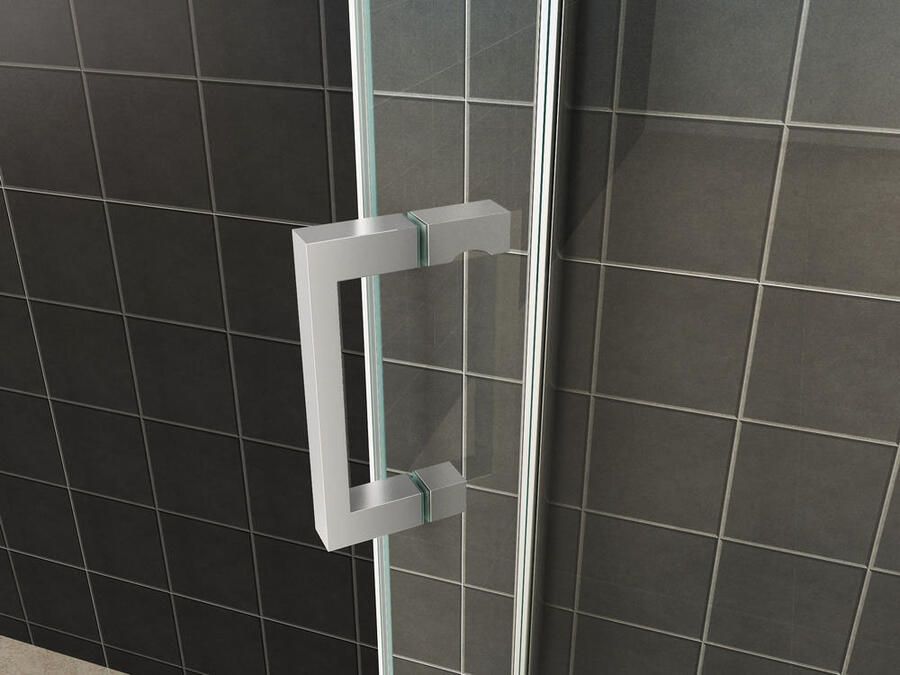 Wiesbaden Douchecabine Nano Vijfhoek Draaideur 100x100x200cm Antikalk Helder Glas Chroom Profiel 8mm Veiligheidsglas Easy Clean - Foto 4