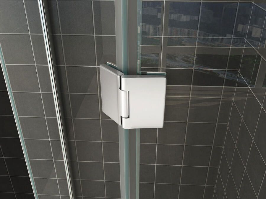 Wiesbaden Douchecabine Nano Vijfhoek Draaideur 100x100x200cm Antikalk Helder Glas Chroom Profiel 8mm Veiligheidsglas Easy Clean - Foto 5