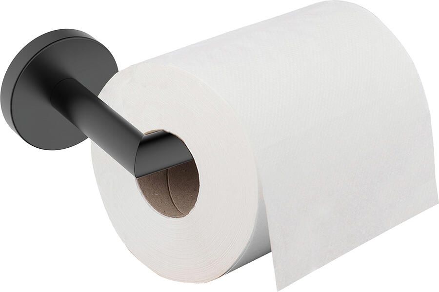 Wiesbaden Wiebaden Alonzo toiletrolhouder met vaste arm mat zwart - Foto 2