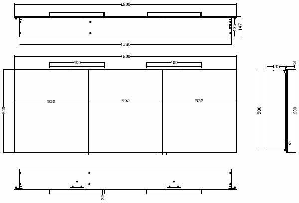 Xellanz Spiegelkast Larissa 160x60x14cm Aluminium LED Verlichting Stopcontact Binnen en Buiten Spiegel Glazen Planken - Foto 4