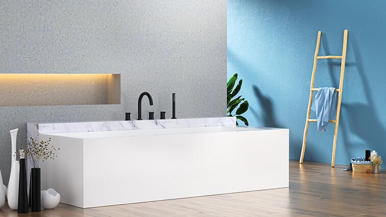 Xellanz Badkraan Caral Mengkraan Inbouw Rond Mat Zwart 3 Greeps 5 Gats met Handdouche - Foto 3