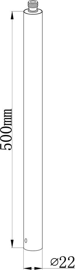 Xellanz Wiesbaden Caral bad verlengbuis 50cm tbv douchestang chroom 29.6122 - Foto 2